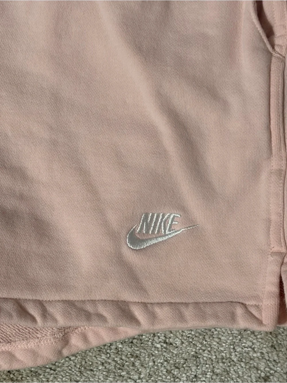Nike Women's Light Pink Fleece Drawstring Athletic Shorts